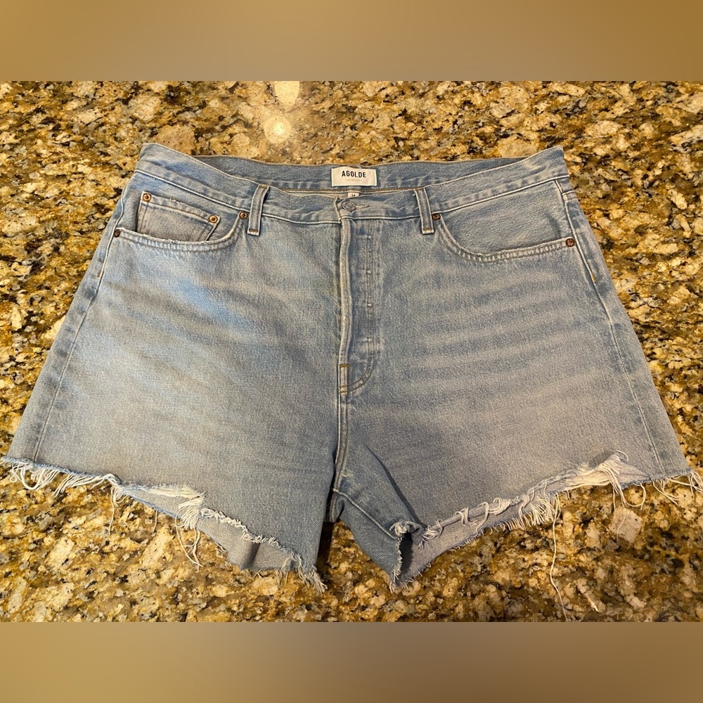 Agolde Denim Cut Off Style Shorts Size 34 | Buttonfly